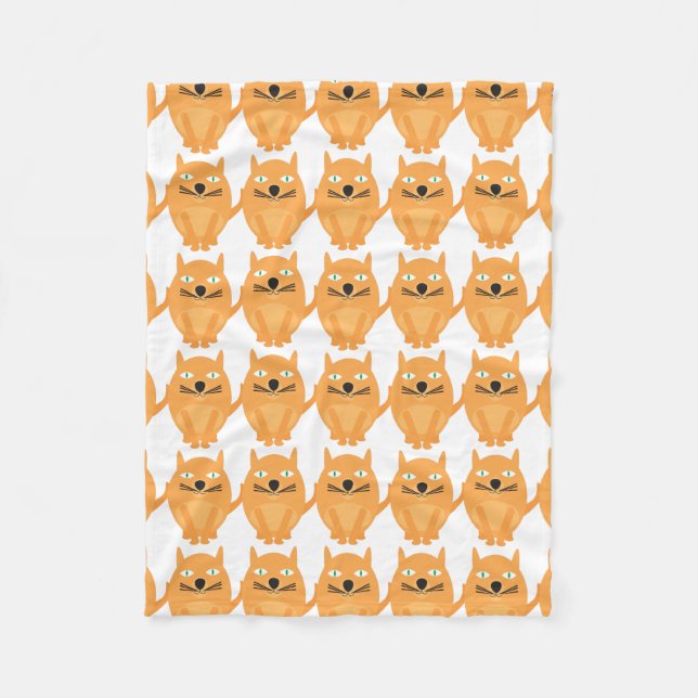 Orangefarbenes Muster Fleecedecke (Vorderseite)