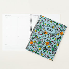 Orangefarbenes Muster für Blume Aquamariner Swirre Planer