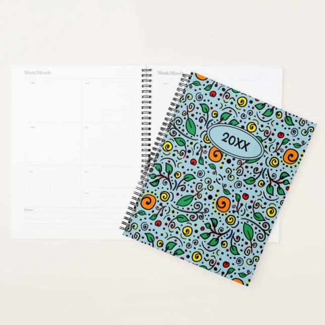 Orangefarbenes Muster für Blume Aquamariner Swirre Planer (Anzeige)