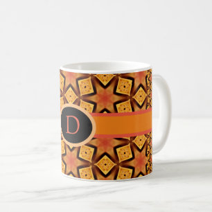 Orangefarbenes Muster für trendy Coole Formen Spaß Kaffeetasse