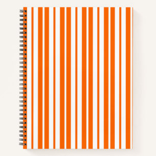 Orangefarbenes Muster für vertikale Streifen Notizbuch