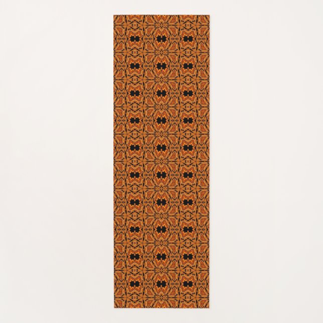 Orangefarbenes Muster geometrischer Kunst für Stäm Yogamatte (Vorderseite)