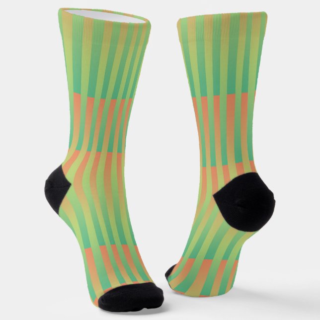 Orangefarbenes Muster Socken (Gewinkelt)