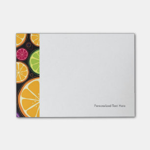 Orangefarbenes Muster und Hintergrund Post-it Klebezettel
