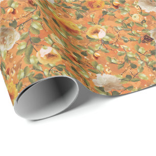 Orangefarbenes Musterpapier Geschenkpapier