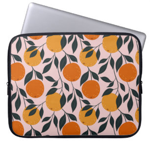 Orangefarbenes, nahtloses Muster. orangefarbenes M Laptopschutzhülle