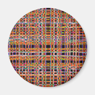 Orangefarbenes Neonlinienmuster Magnet