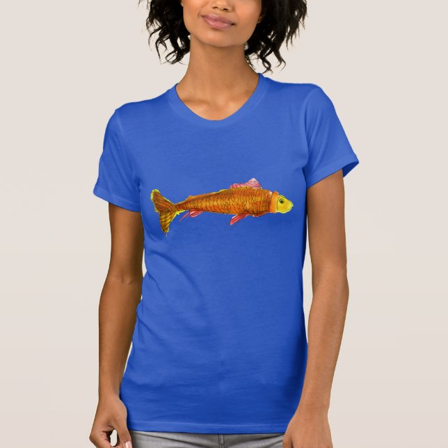 Orangefarbenes niedliches Goldfisch-Shirt T-Shirt (Vorderseite)