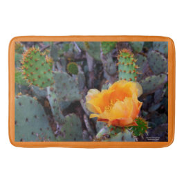Orangefarbenes Pantopuntia Kakteen Blume Foto Badematte
