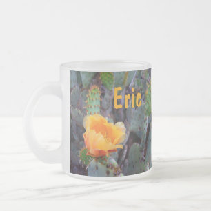 Orangefarbenes Pantopuntia Kakteen Blume Foto Mattglastasse