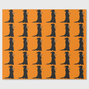Orangefarbenes Papier für grimmige Sensenmann Geschenkpapier