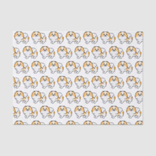 Orangefarbenes Parti-Color-Spitz-Muster Seidenpapier