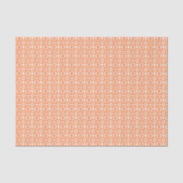 Orangefarbenes Peeling mit weißem Crochet-Spitzenm Seidenpapier