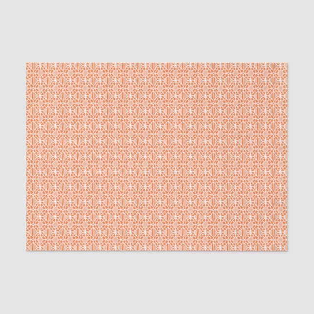 Orangefarbenes Peeling mit weißem Crochet-Spitzenm Seidenpapier (Vorderseite)