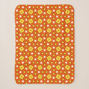 Orangefarbenes Quadrat- und Dreiecksgeflecht-naive Sherpadecke