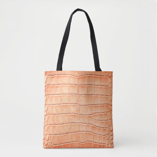 Orangefarbenes Reptilleder Tasche (Vorderseite)