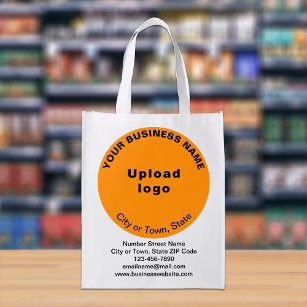 Orangefarbenes, rundes Branding am Single Wiederverwendbare Einkaufstasche