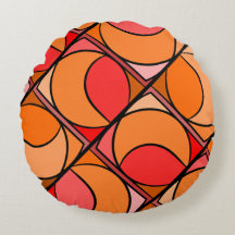 Orangefarbenes Rundkissen