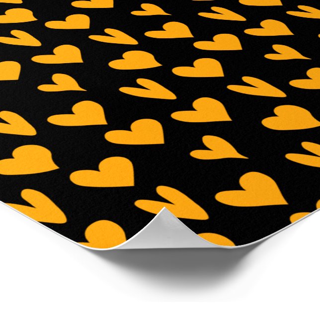 Orangefarbenes Schwarzes Hintergrundmuster Hallowe Poster (Ecke)