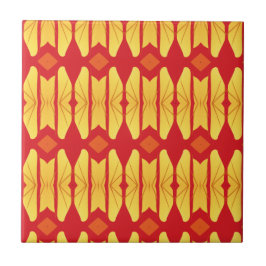 Orangefarbenes schwer geometrisches Design Fliese