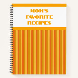 Orangefarbenes Spiralrezept Notizbuch