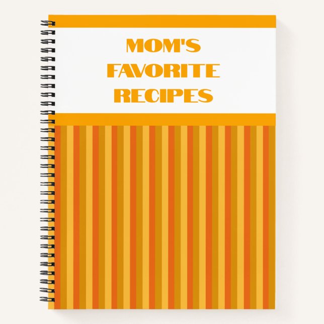 Orangefarbenes Spiralrezept Notizbuch (Vorderseite)
