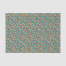 Orangefarbenes und Aquamarin gegliedertes Scrollpa