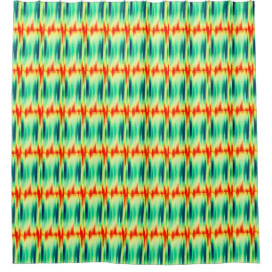 Orangefarbenes und Aquamarines Mosaikmuster Duschvorhang