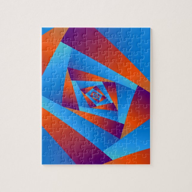 Orangefarbenes und blaues Spiralpuzzle (Vertikal)