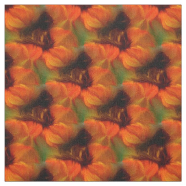 Orangefarbenes und braunes Abstraktes Kunstmuster Stoff (Muster)