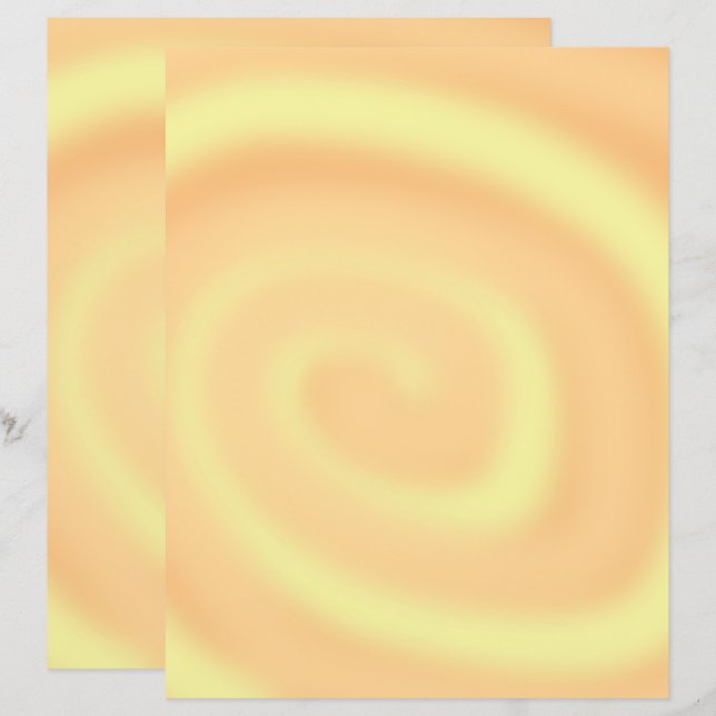 Orangefarbenes und gelbes Mischpapier Swirk Scrapb (Vorne/Hinten)