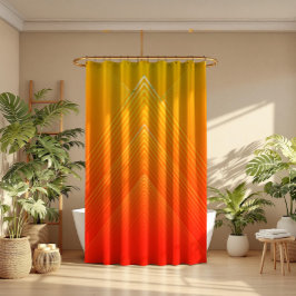 Orangefarbenes und gelbes ombre modernes geometris duschvorhang