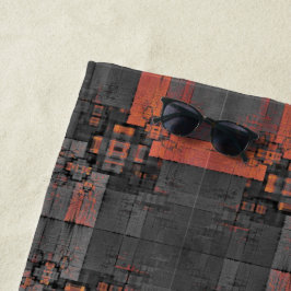 Orangefarbenes und graues Strandtuch