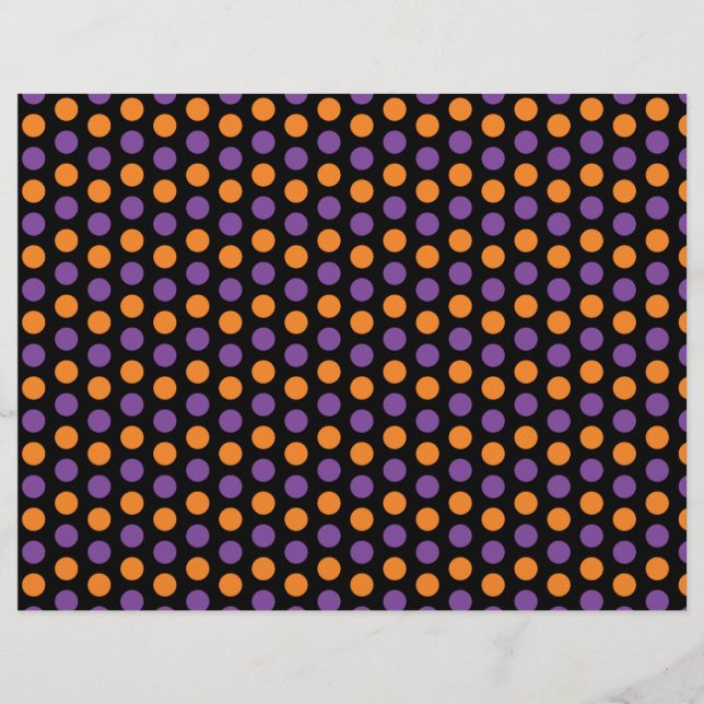 Orangefarbenes und Lila Poke A Dots-Scrapbook Flyer (Vorne)