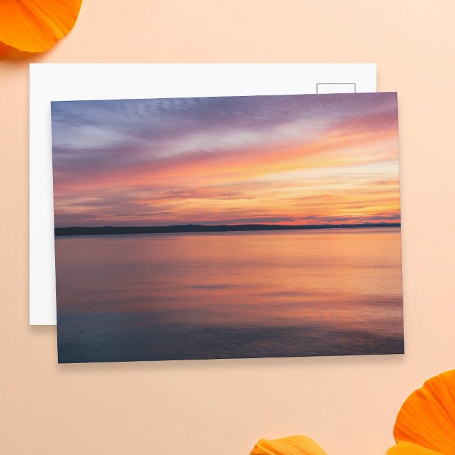 Orangefarbenes und Lila Sonnenuntergangsfoto Postkarte (Von Creator hochgeladen)