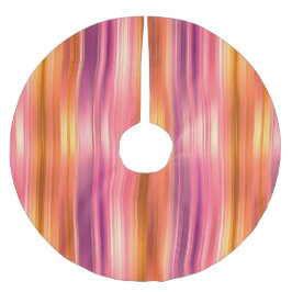 Orangefarbenes und rosa Streifen-Baumrock Polyester Weihnachtsbaumdecke