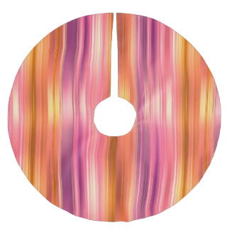 Orangefarbenes und rosa Streifen-Baumrock Polyester Weihnachtsbaumdecke