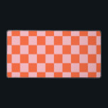 Orangefarbenes und rosafarbenes Prüfmuster Schreibtischunterlage<br><div class="desc">Orangefarbenes und rosafarbenes Karton-Muster in Rosa und Orange.</div>