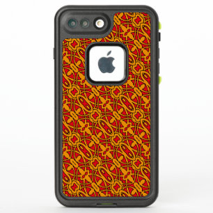 Orangefarbenes und rotes Handgezeichnetes Muster