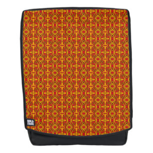Orangefarbenes und rotes Handgezeichnetes Muster Rucksack