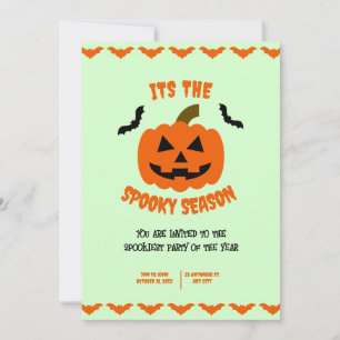 Orangefarbenes und schwarz gespecktes Halloween, H Einladung