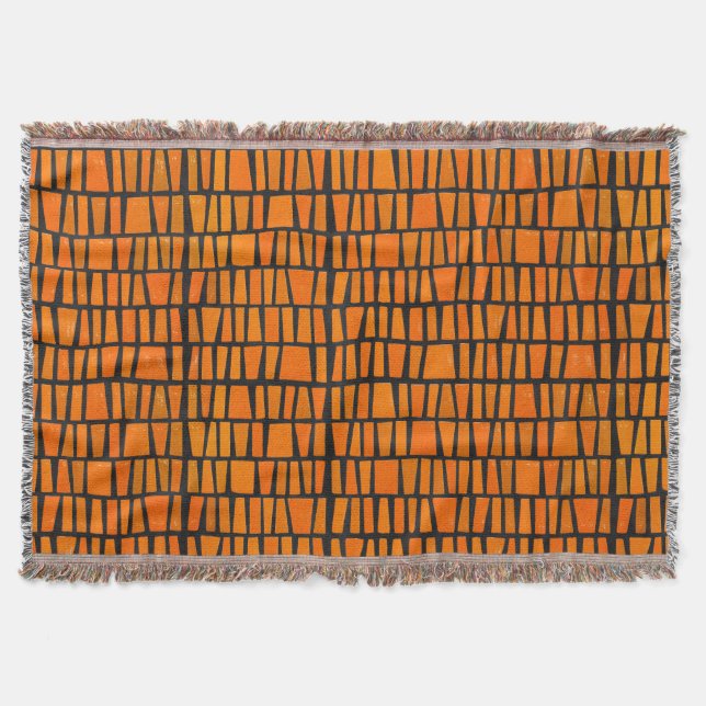 Orangefarbenes und schwarzes afrikanisches Stammes Decke (Vorderseite)