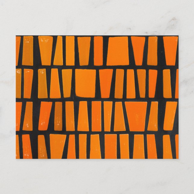 Orangefarbenes und schwarzes afrikanisches Stammes Postkarte (Vorderseite)