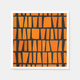 Orangefarbenes und schwarzes afrikanisches Stammes Serviette