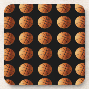 Orangefarbenes und schwarzes Basketballmuster, Untersetzer