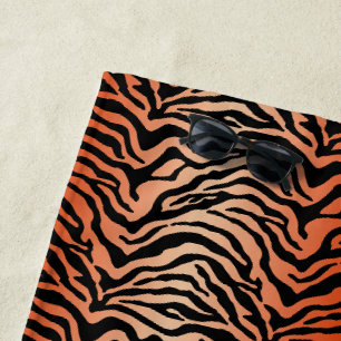 Orangefarbenes und schwarzes Tigerhandtuch Strandtuch