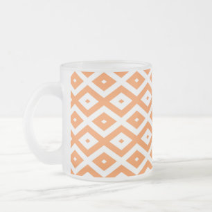 Orangefarbenes und weißes Diamantmuster Mattglastasse