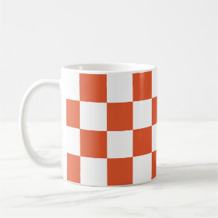 Orangefarbenes und weißes Karton-Muster Kaffeetasse