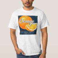 Orangefarbenes Vintages Fruchtetikett Retro