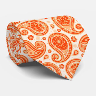 Orangefarbenes, Vintages Paisley-Muster Krawatte